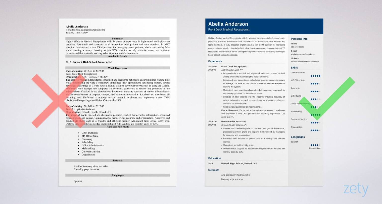 medical receptionist resume templates