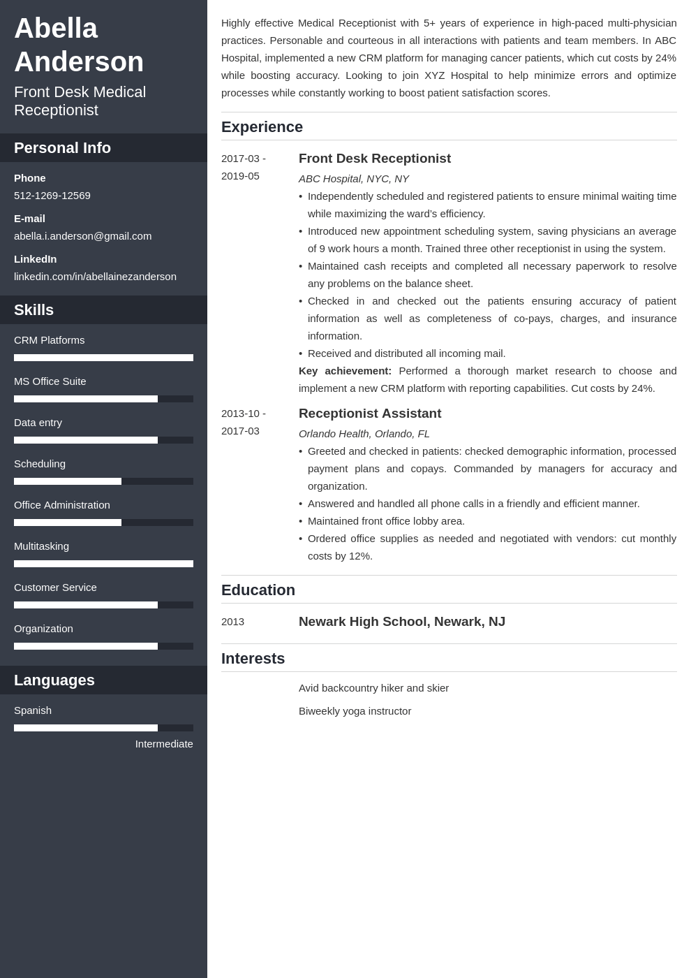 medical receptionist resume example template cascade