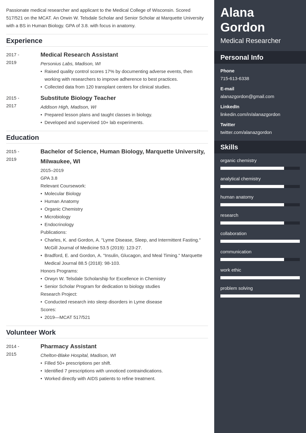 medical school resume example template enfold