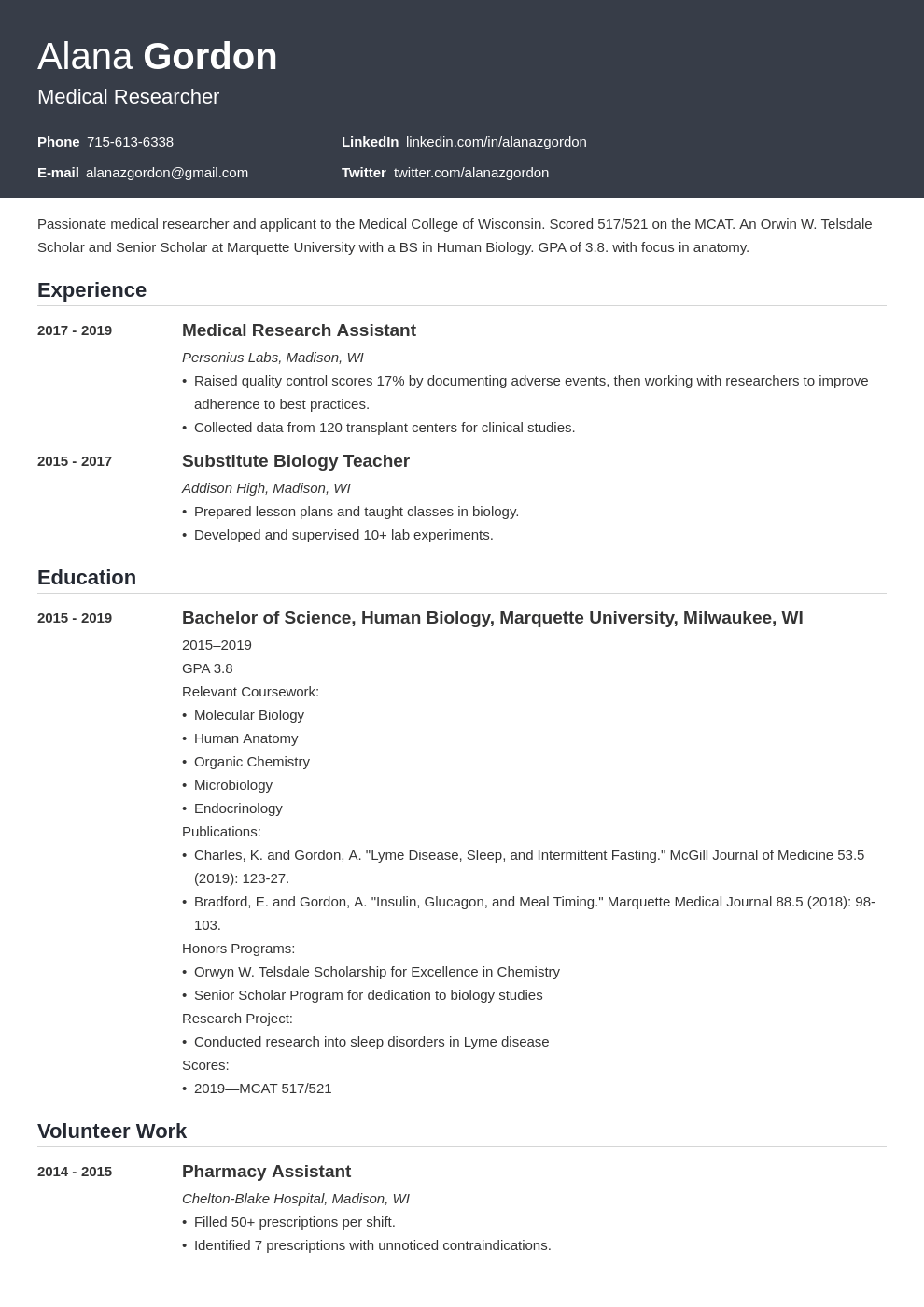 medical school resume example template influx