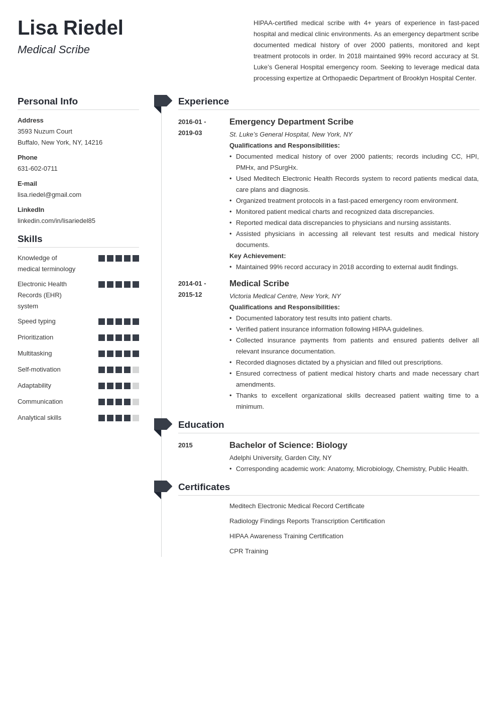 medical scribe resume example template muse