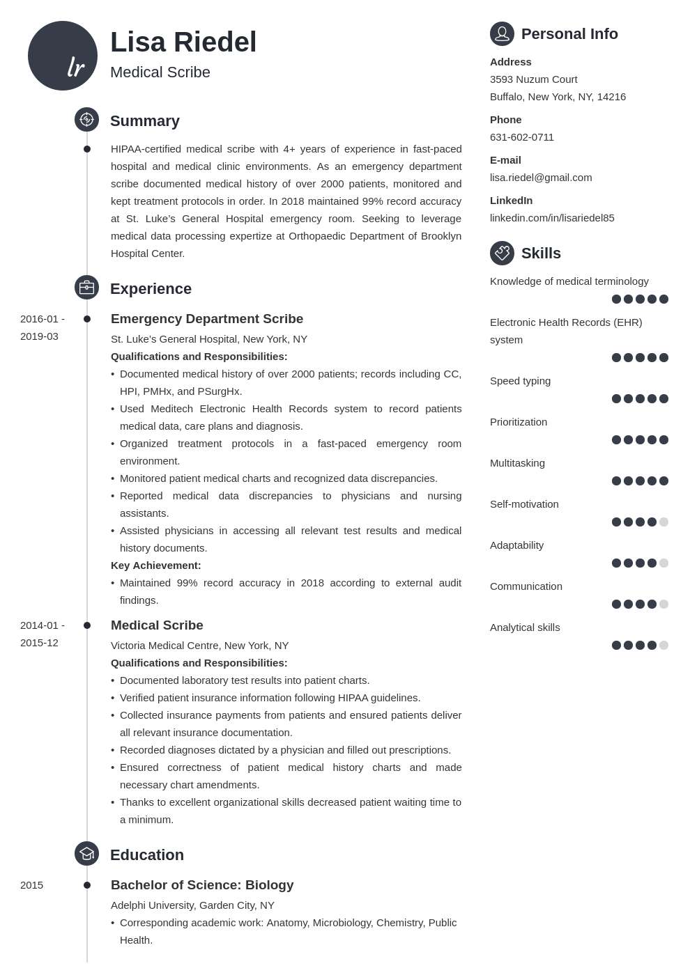 medical scribe resume example template primo