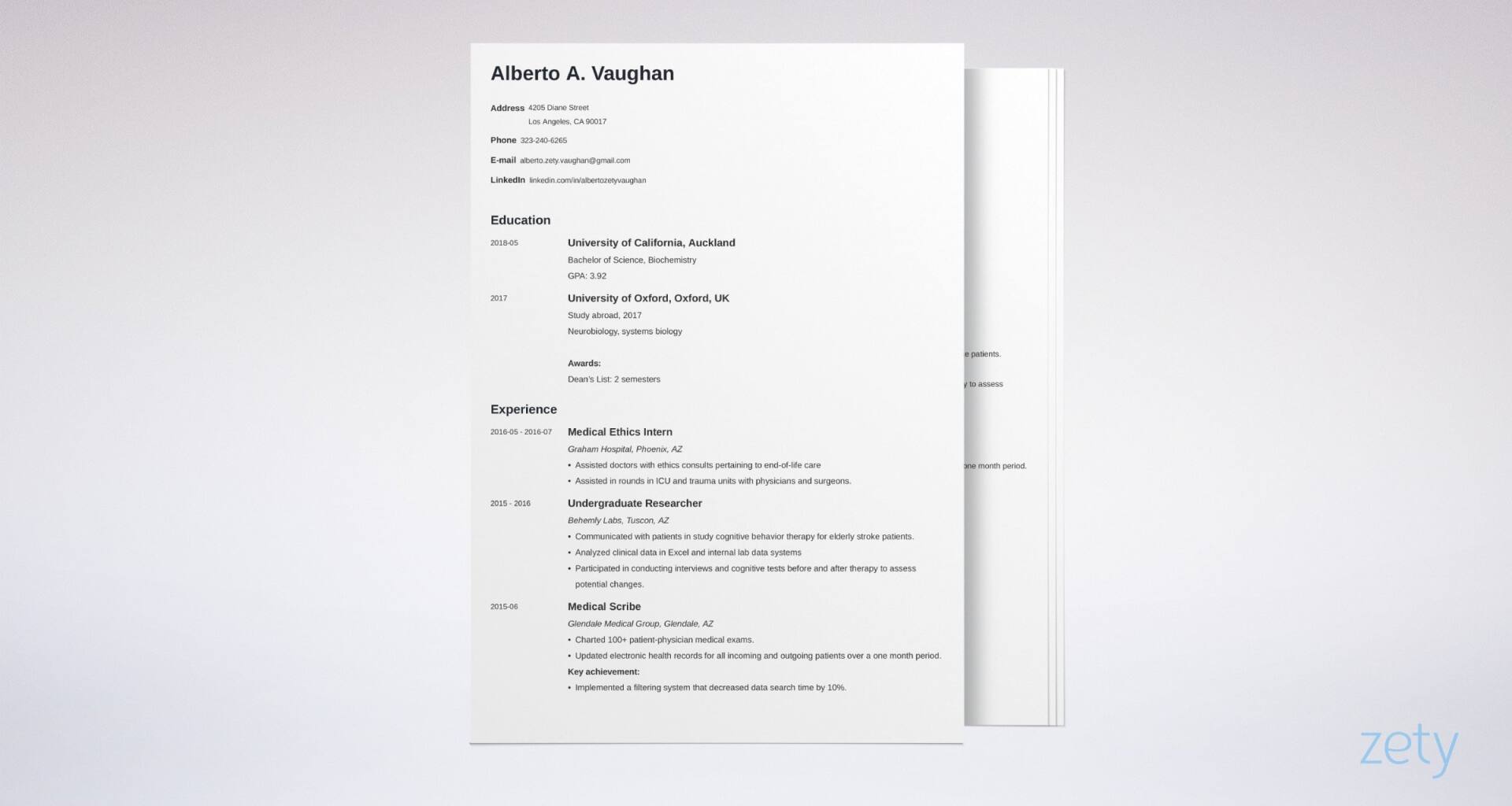 Medical Student Cv Example Template Guide