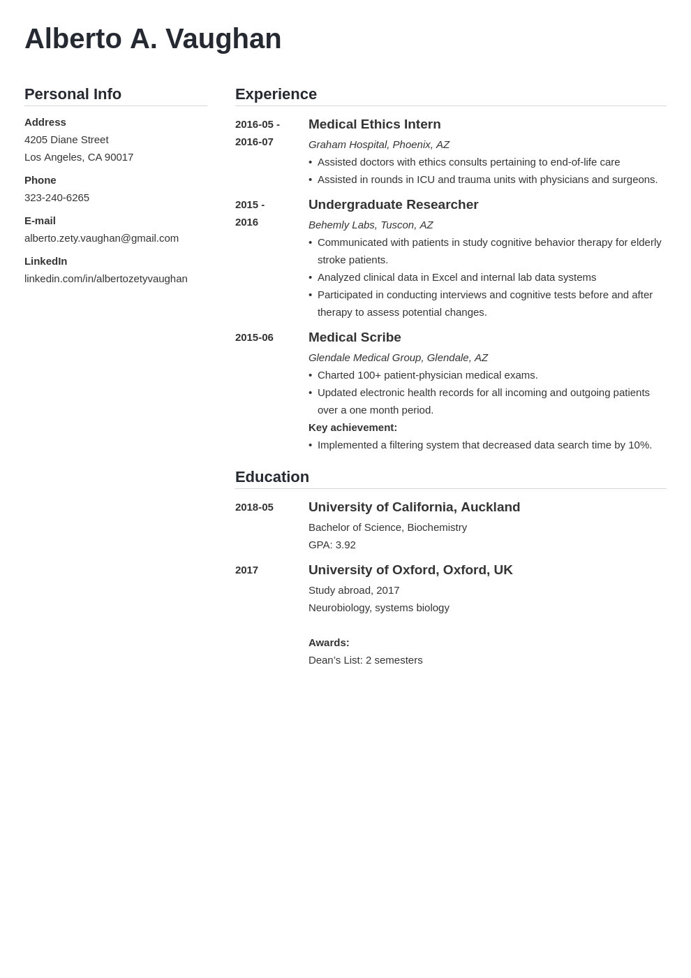 medical student cv template simple