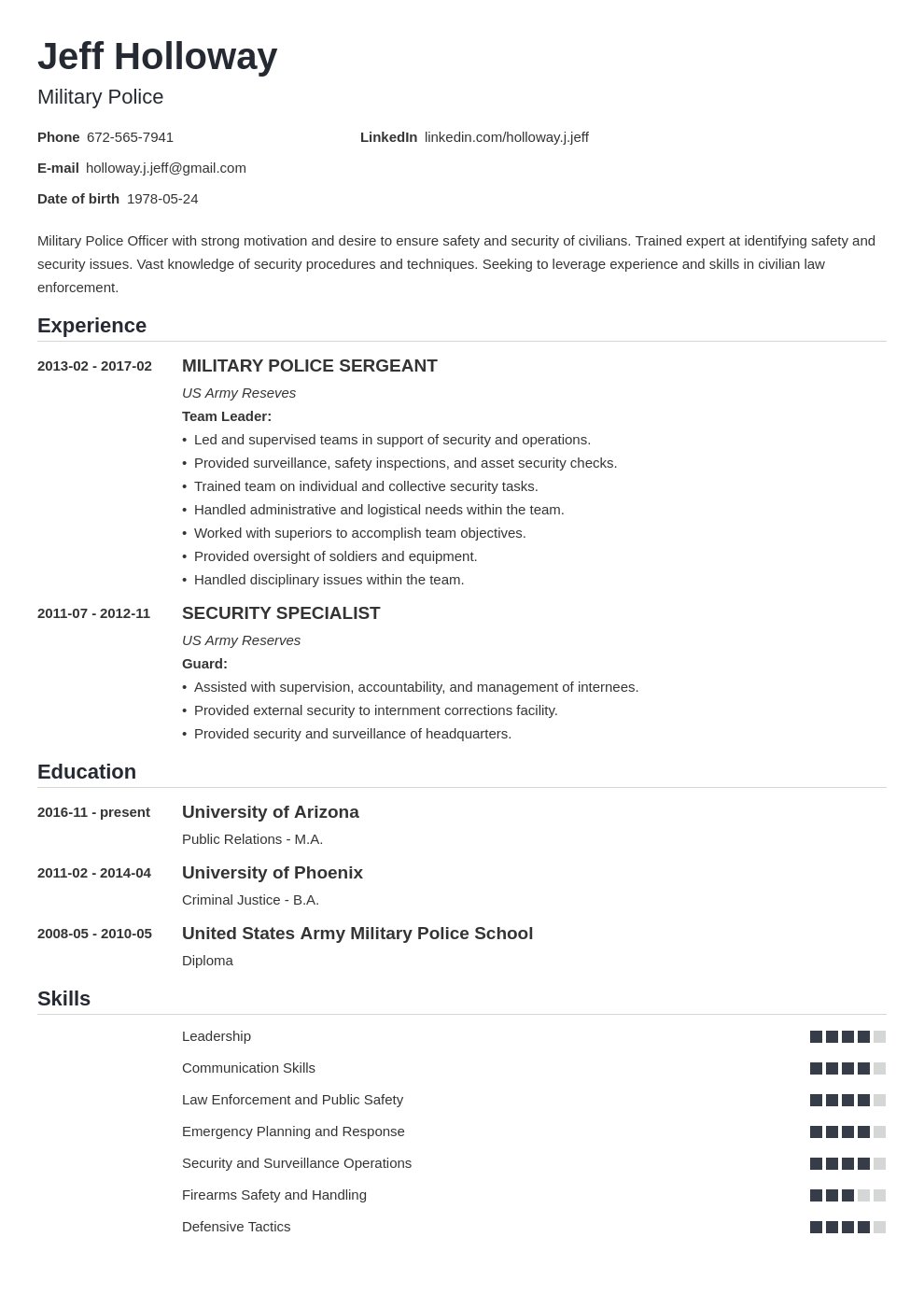 military resume template nanica