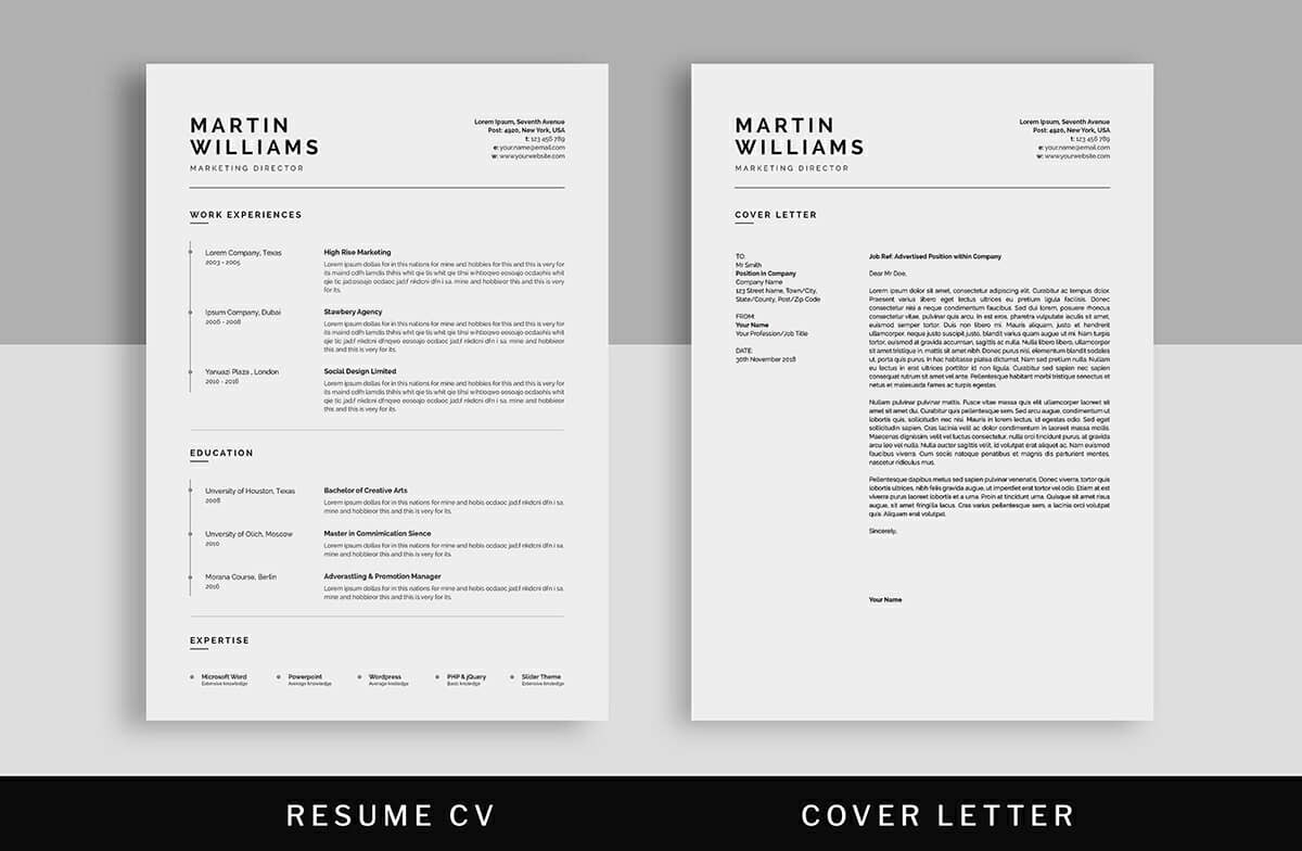 indesign minimalist resume template free download