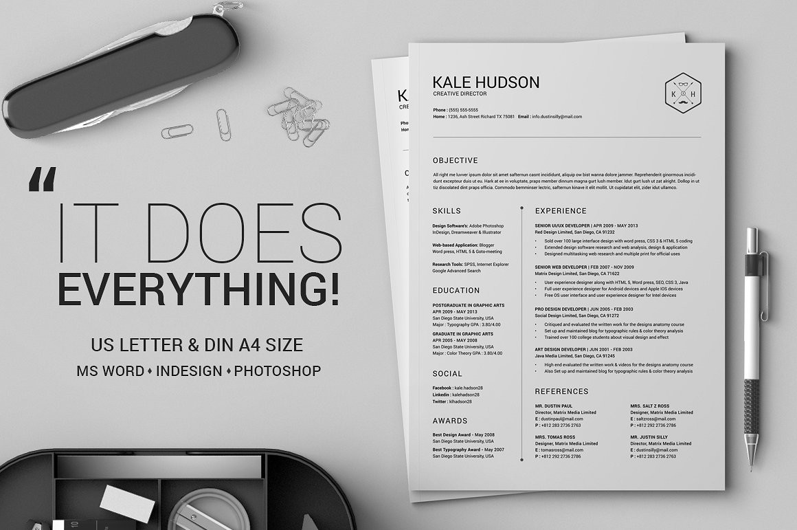 free resume template modern minimal download