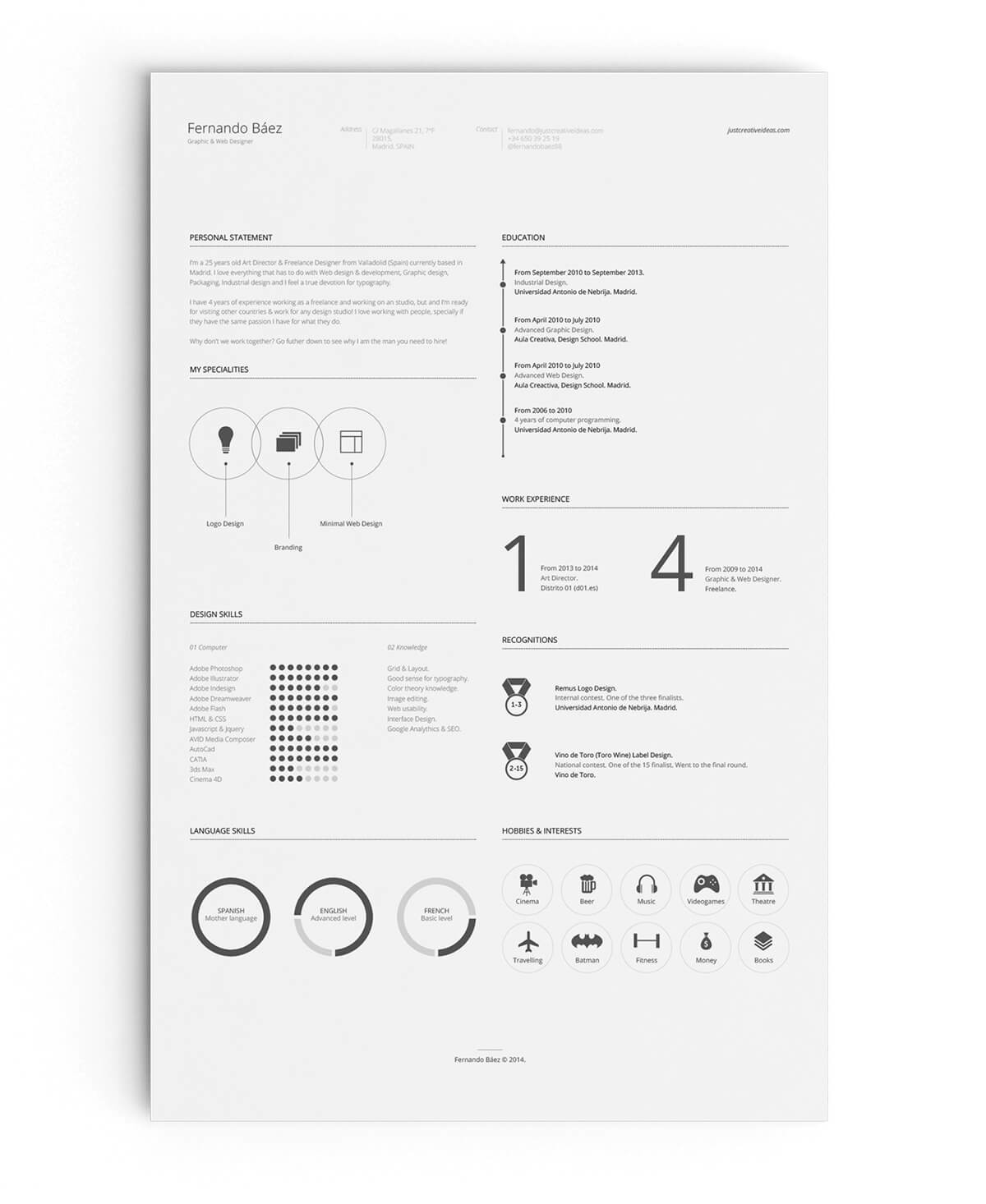 modern minimalist resume template free