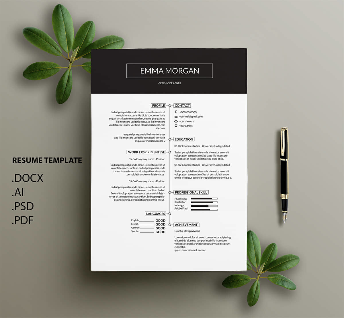 resume template minimalist free