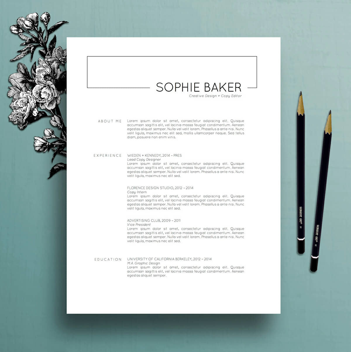 minimalist resume template free download