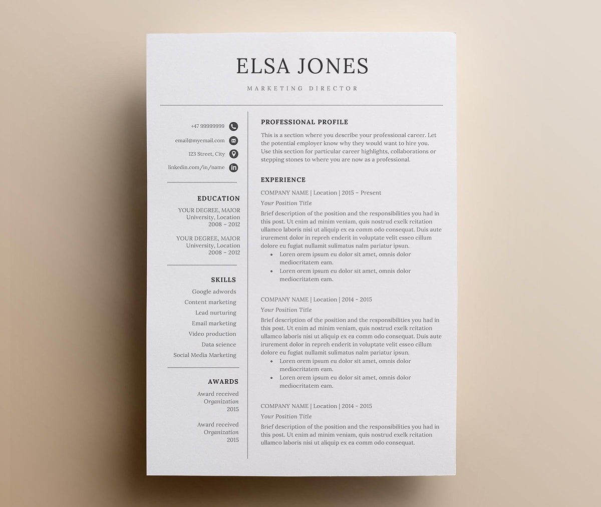 modern clean resume templates free