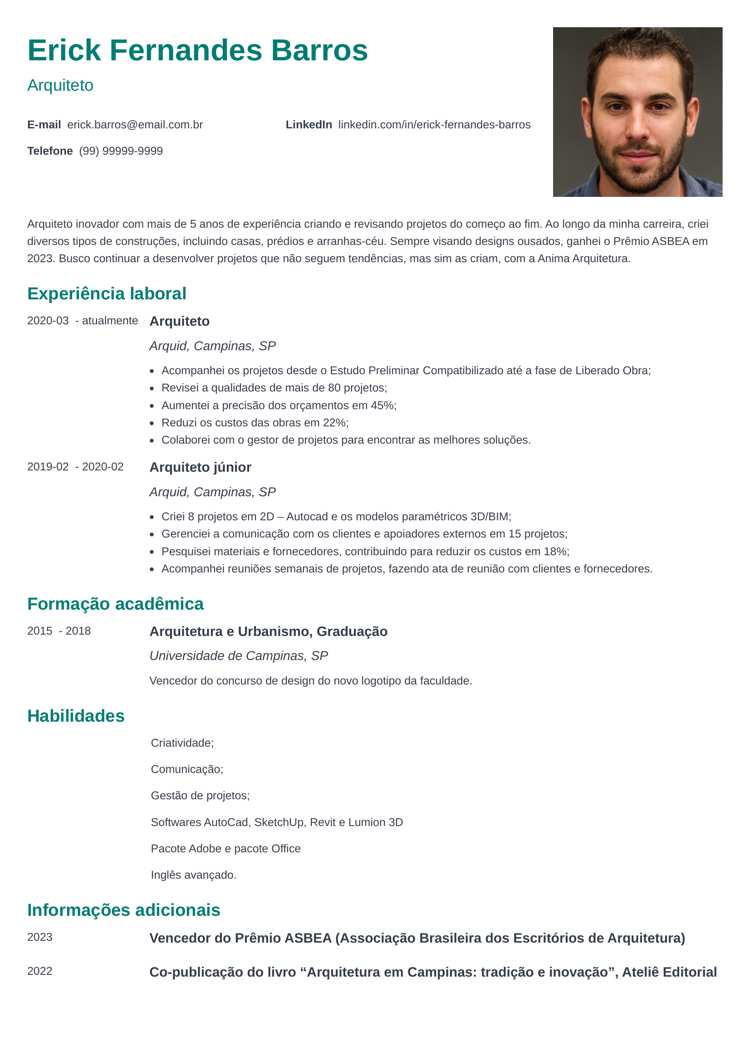 curriculum vitae moderno