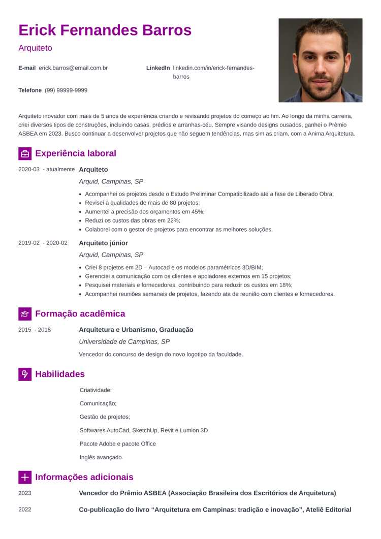 curriculum vitae moderno