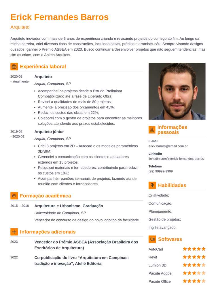 curriculum vitae moderno