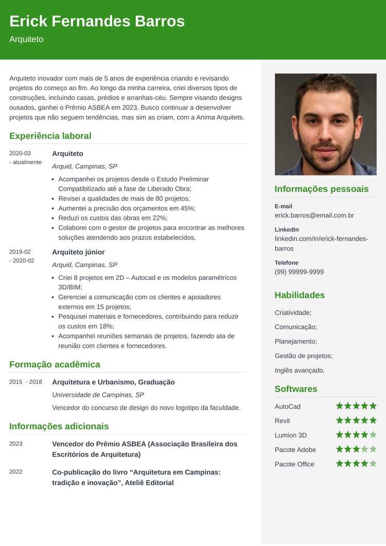 curriculum vitae moderno