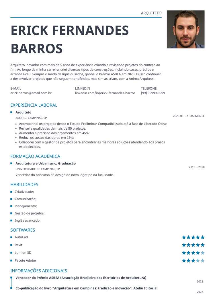 curriculum vitae moderno