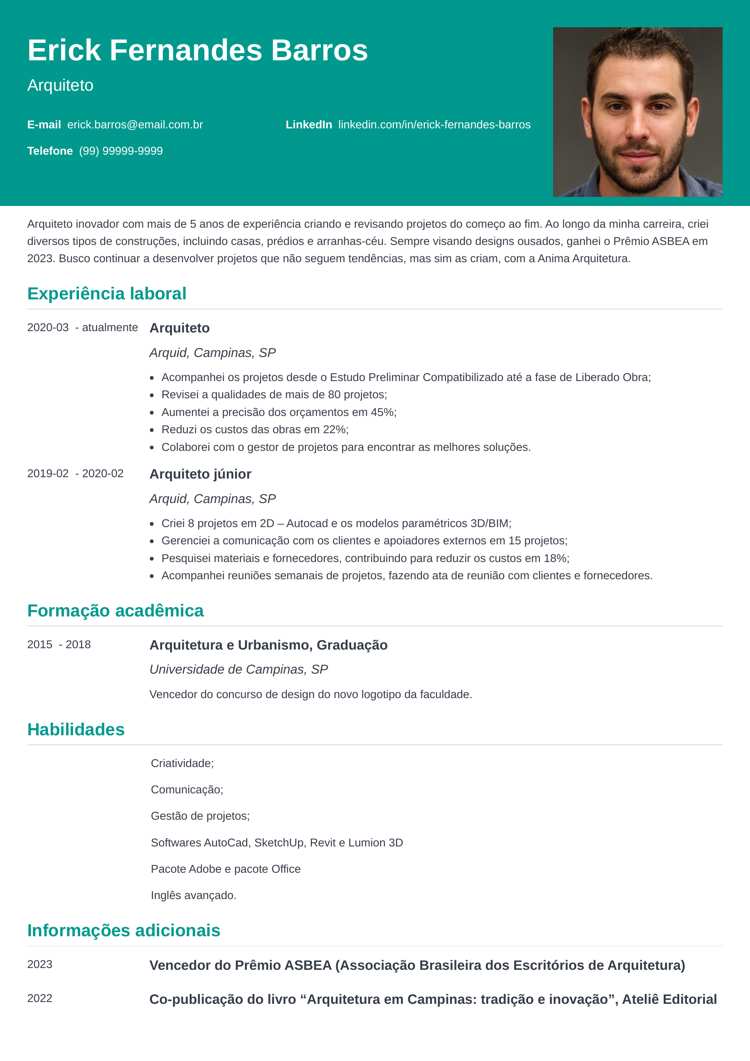 curriculum vitae moderno