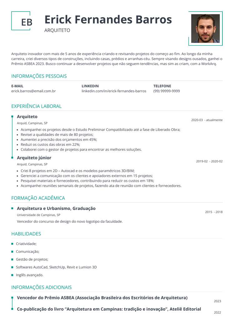 curriculum vitae moderno