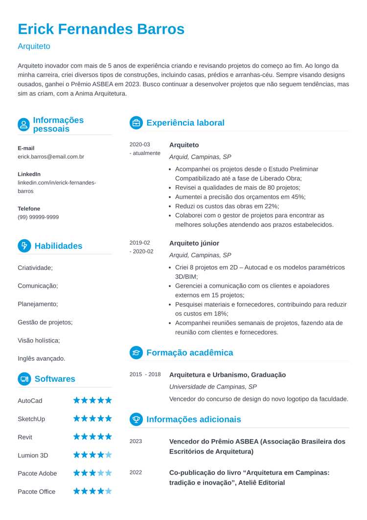 curriculum vitae moderno