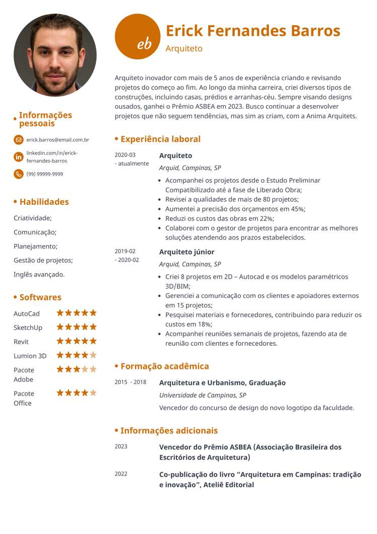 curriculum vitae moderno