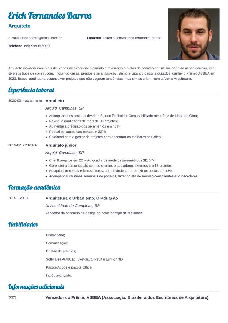 curriculum vitae moderno