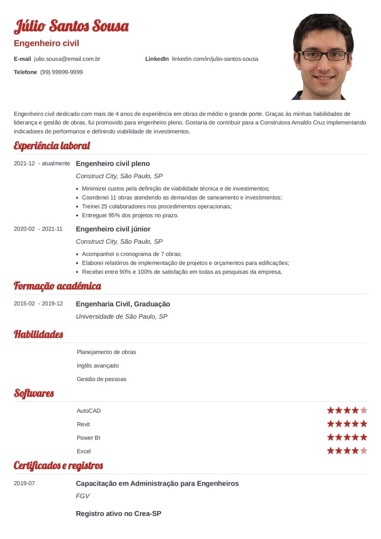 Gerador de Curriculum Vitae Online - Com Foto - 9 Modelos de Currículo