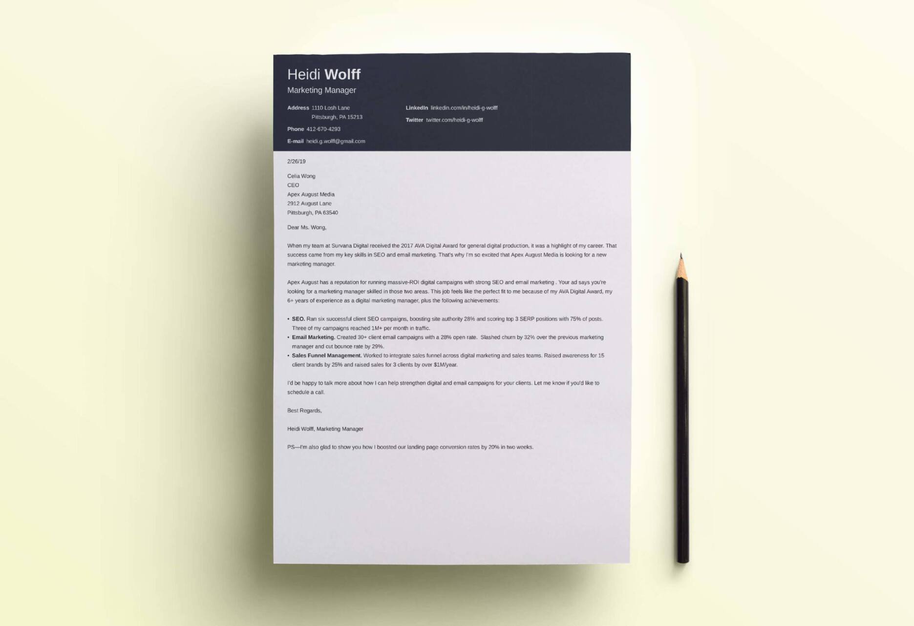 Top 14 Modern Cover Letter Templates To Download Now