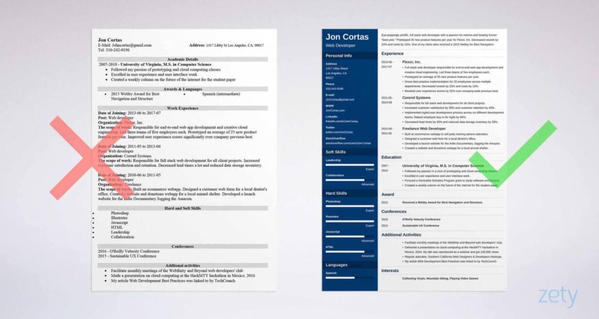 A view from the Zety resume editor displaying the process of completing the employment history segment and a collection of pre-drafted resume descriptions recommended for the particular position.