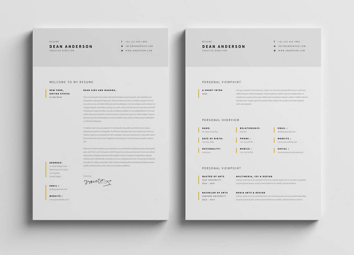 Minimally Modernized resume template free download word