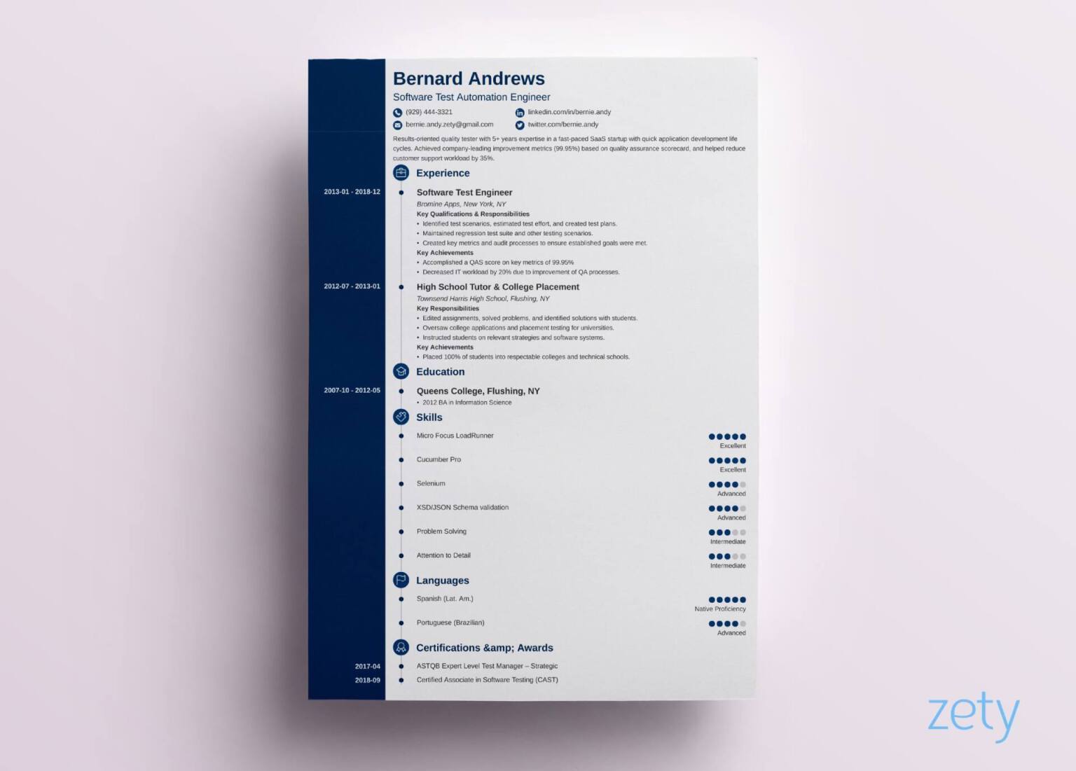 it professional resume template