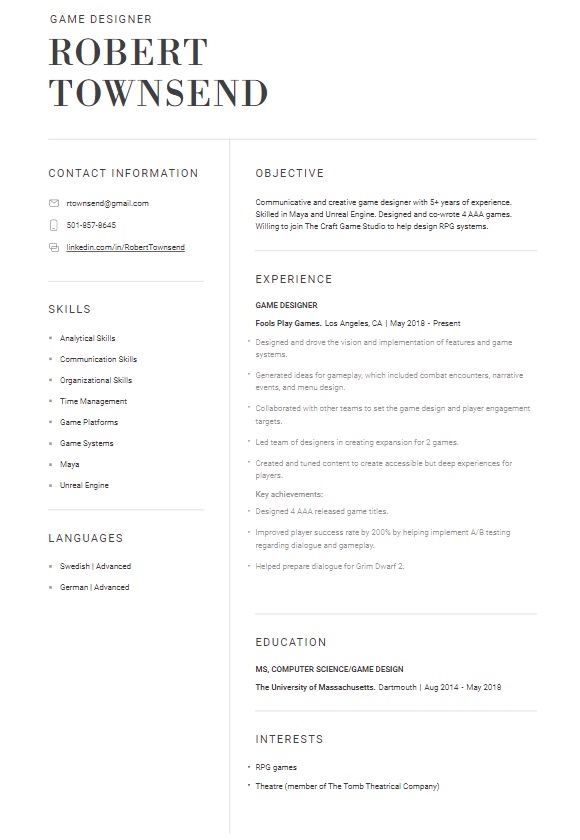 Munich Minimalist Resume Template by Resume Coach