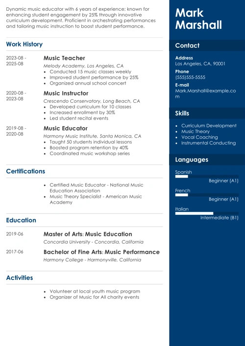 sample resume example