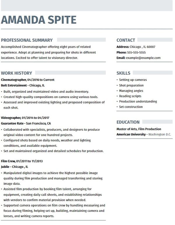 Strong Resume Template by MyPerfectResume