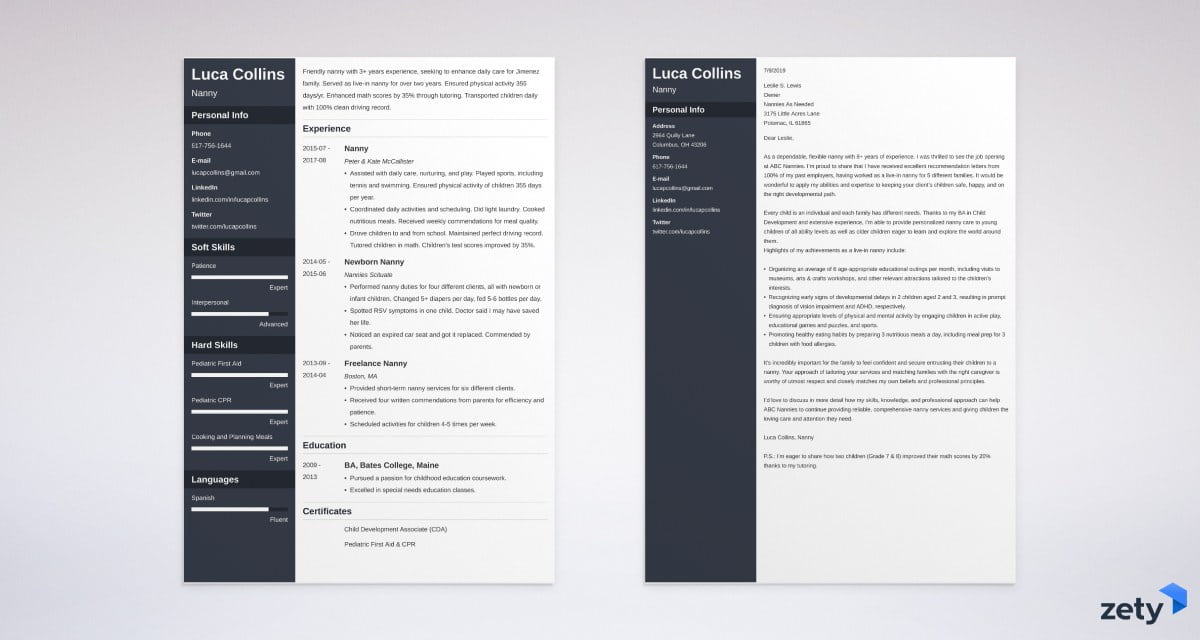 Nanny Cover Letter Sample Writing Guide