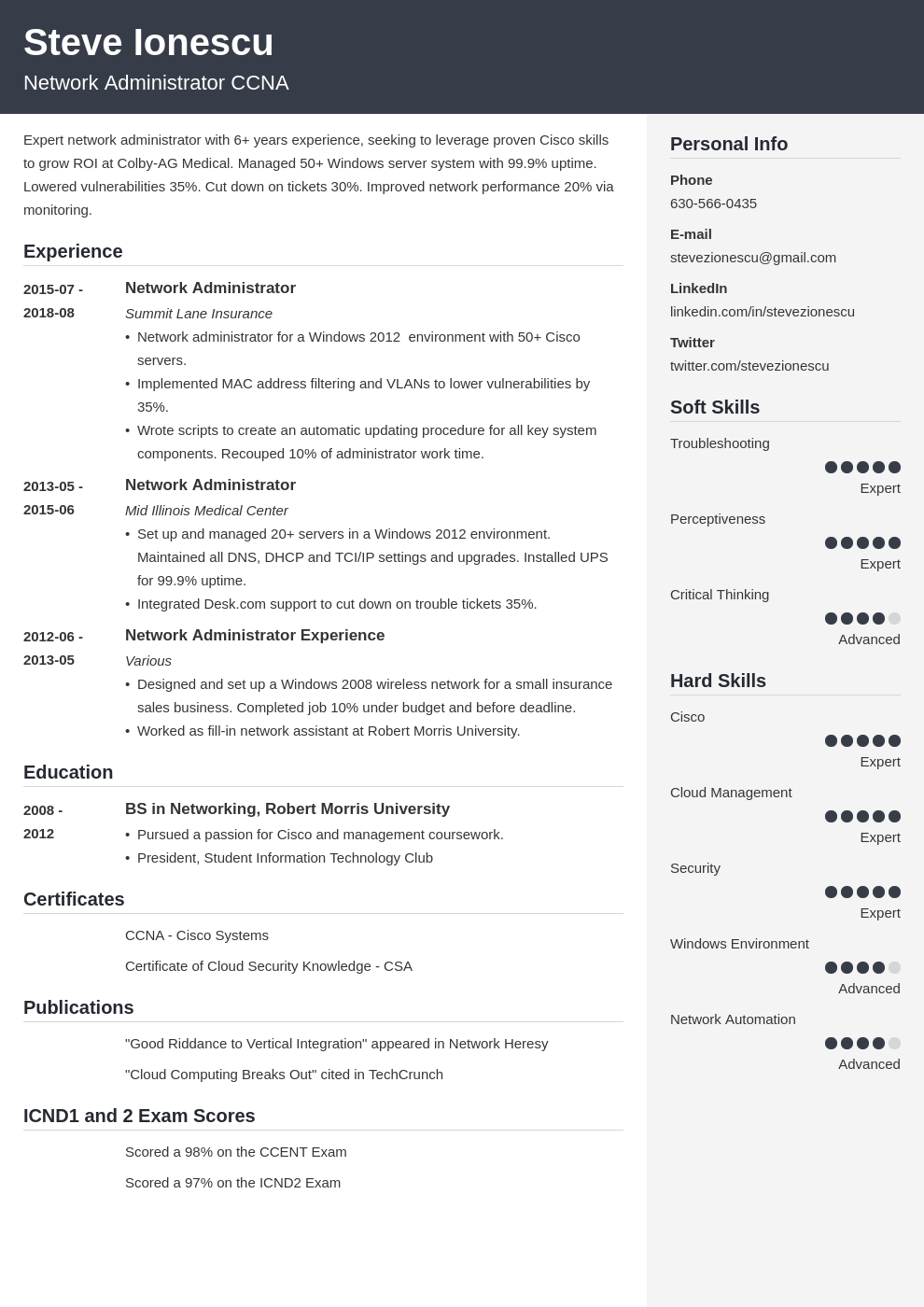 network administrator resume example template cubic