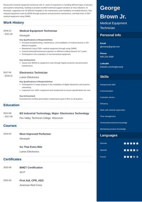 resume example made with Zety resume builde