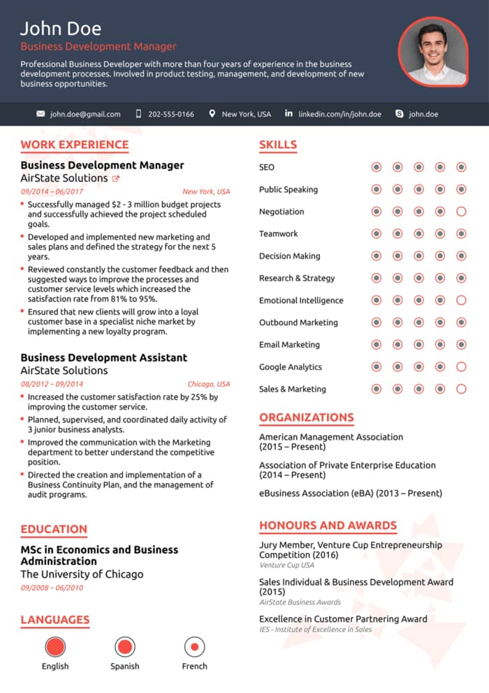 creative resume template by novoresume