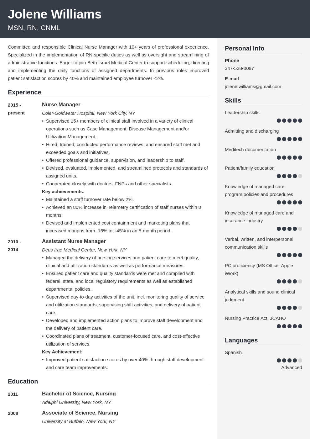 nurse manager resume example template cubic