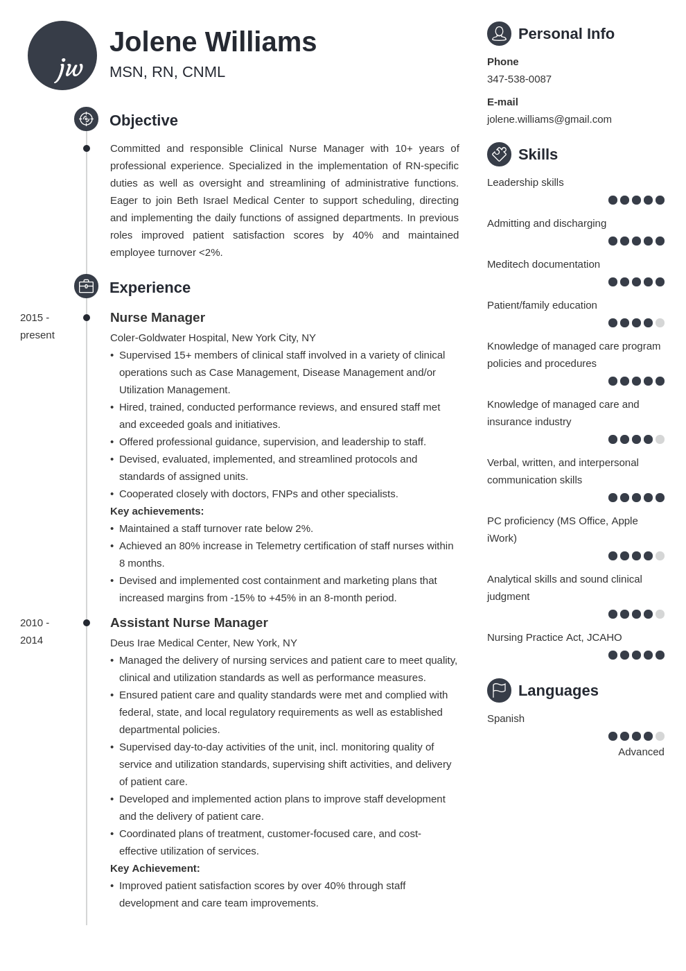nurse manager resume example template primo