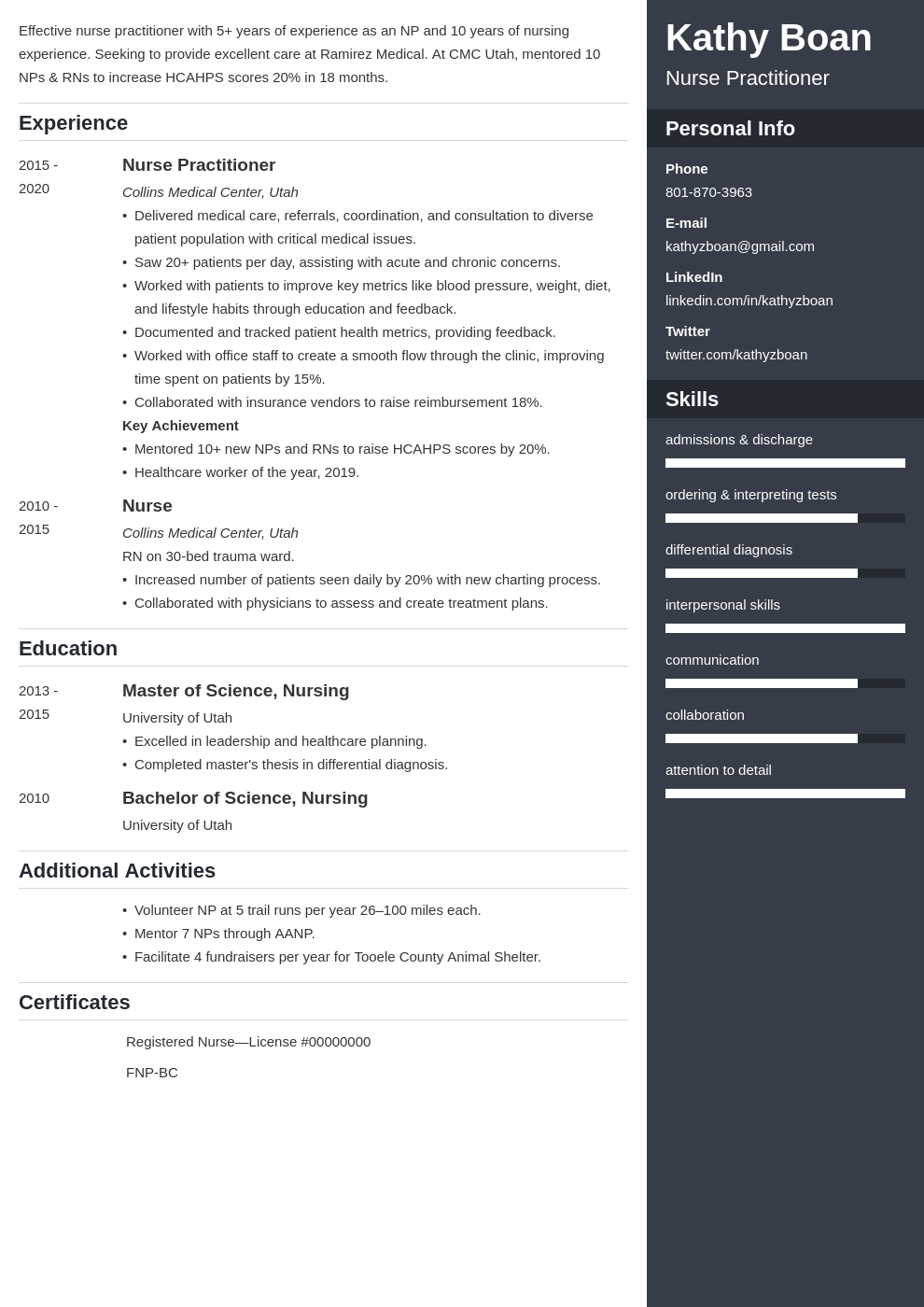 nurse practitioner resume example template enfold
