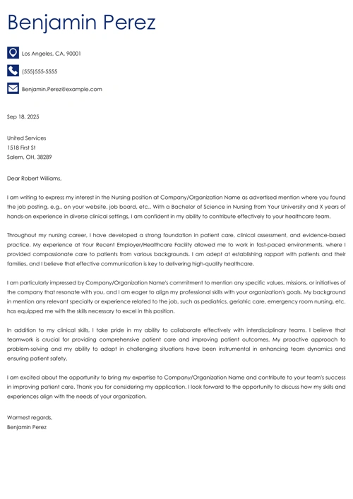 sample cover letter example