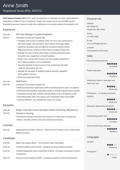 nursing resume templates