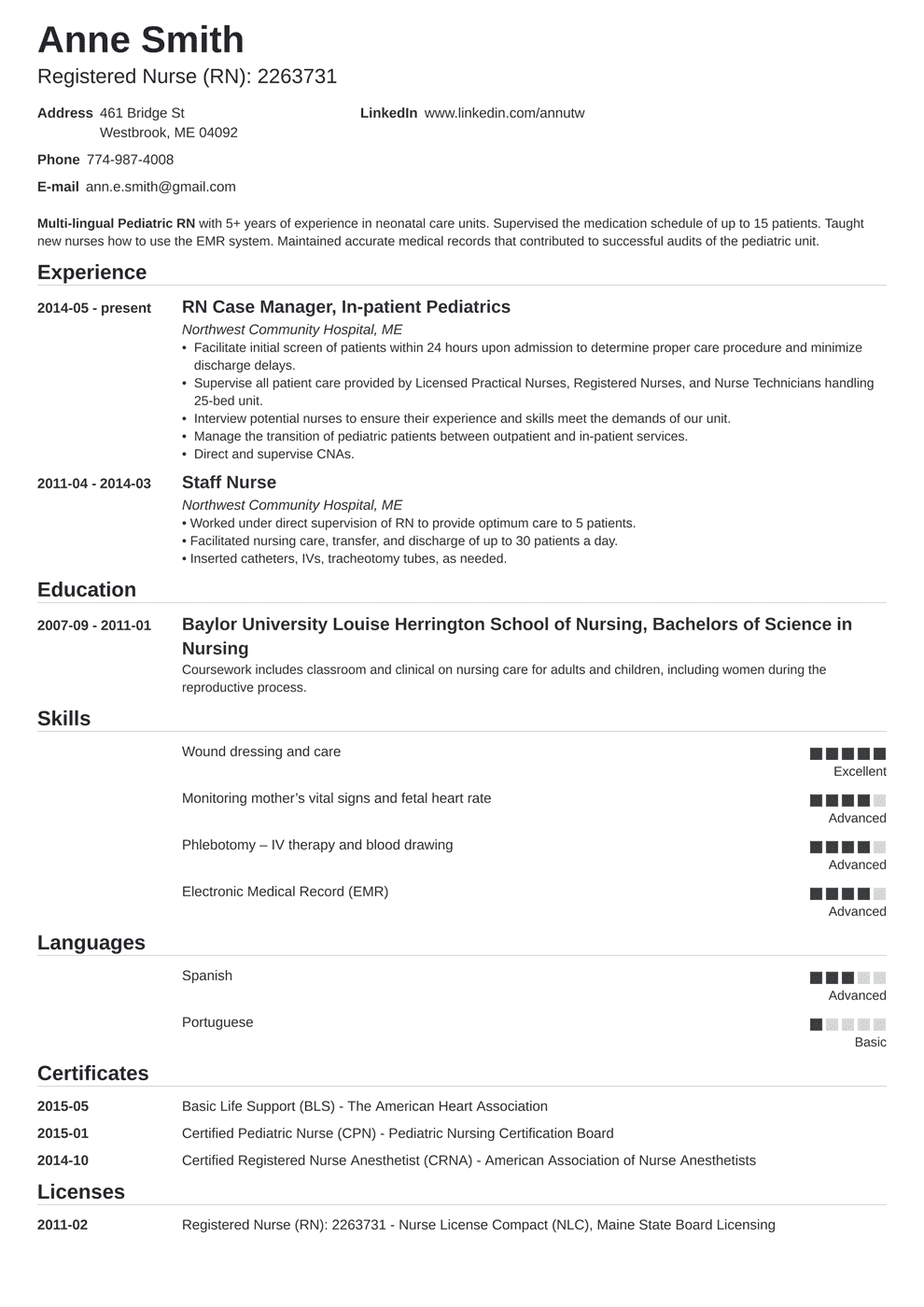 13+ Nursing Resume Examples 1321: Template, Skills & Guide