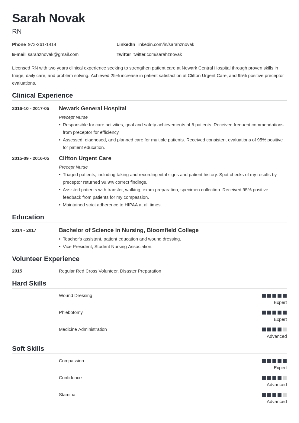 nursing student resume example template nanica