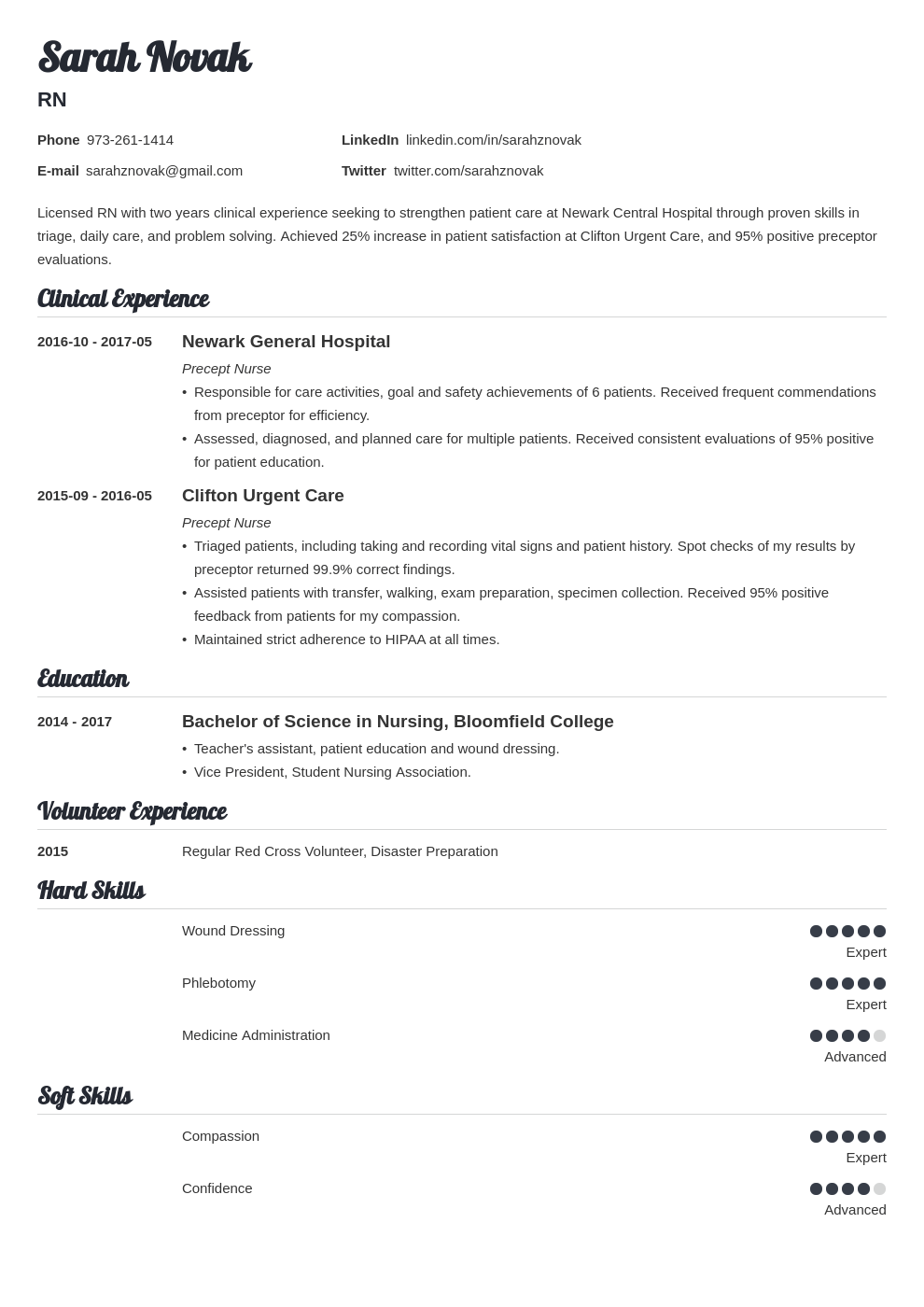 4 Nursing Student Resume Examples & Templates for 2024