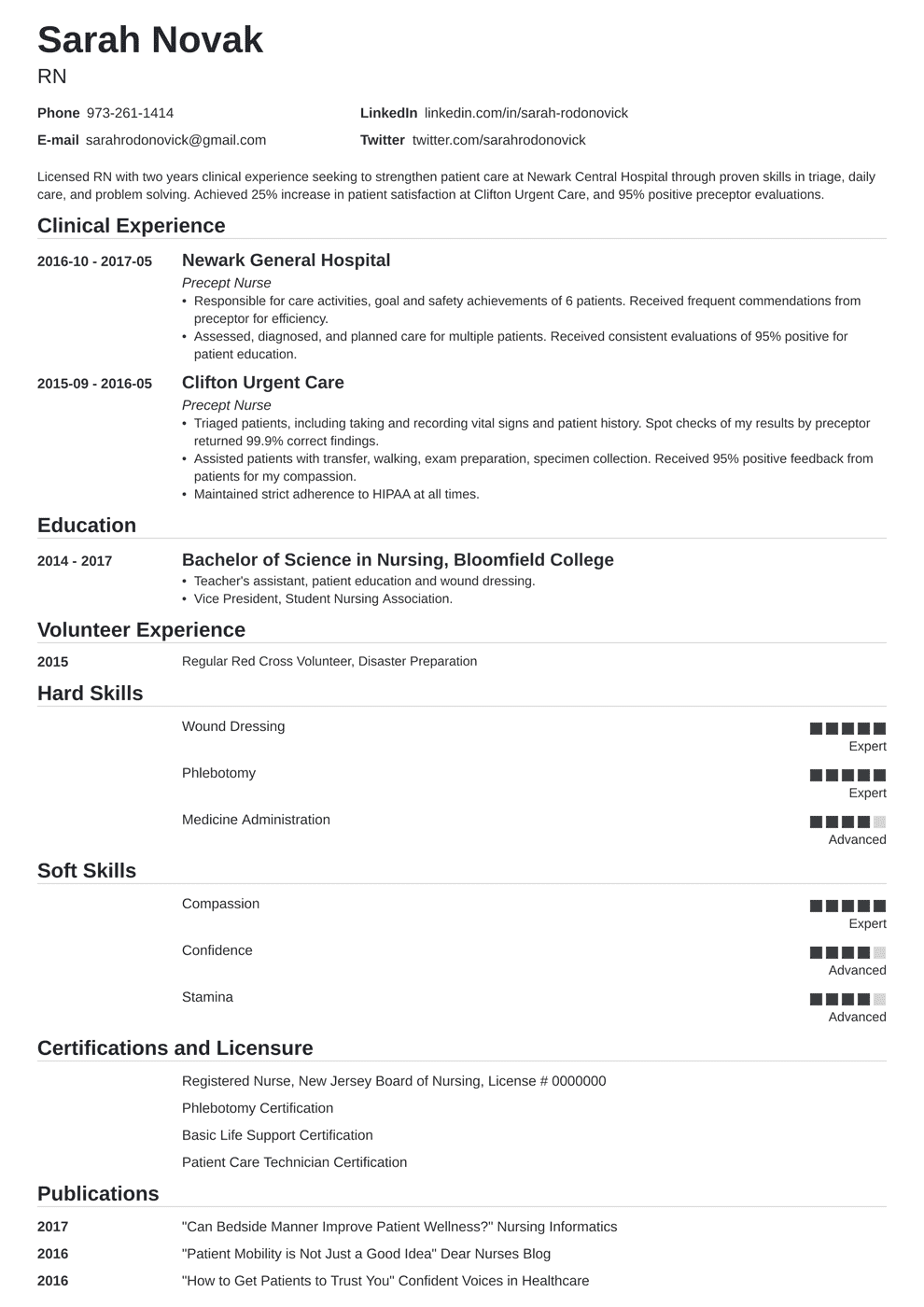 nursing student resume examples