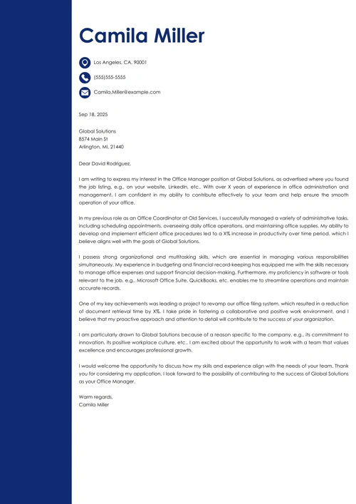 Office Manager Cover Letter: Examples & Writing Tips