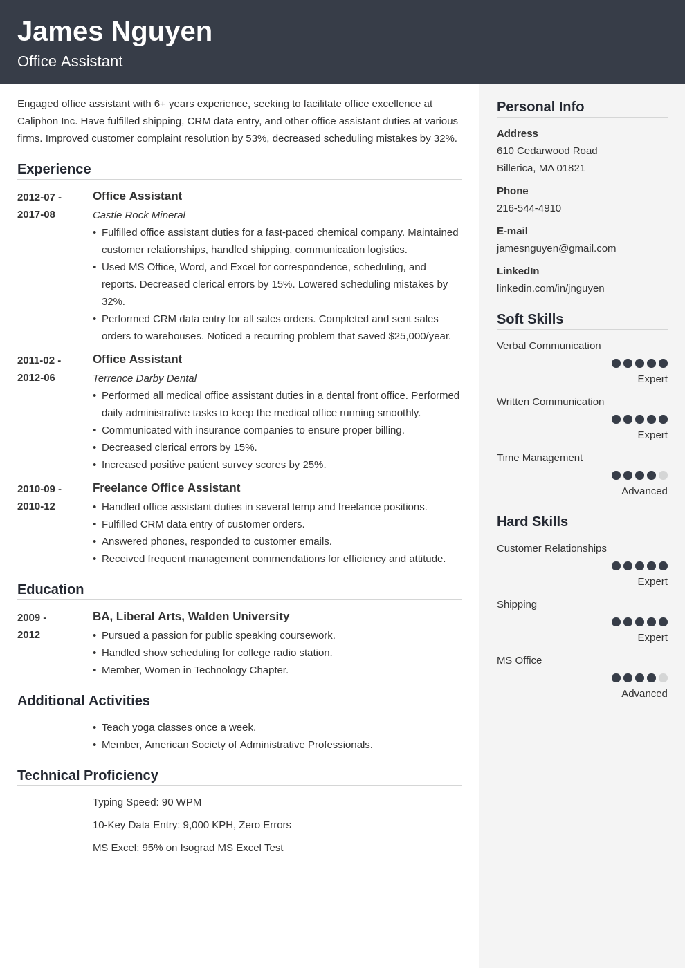 office assistant resume example template cubic
