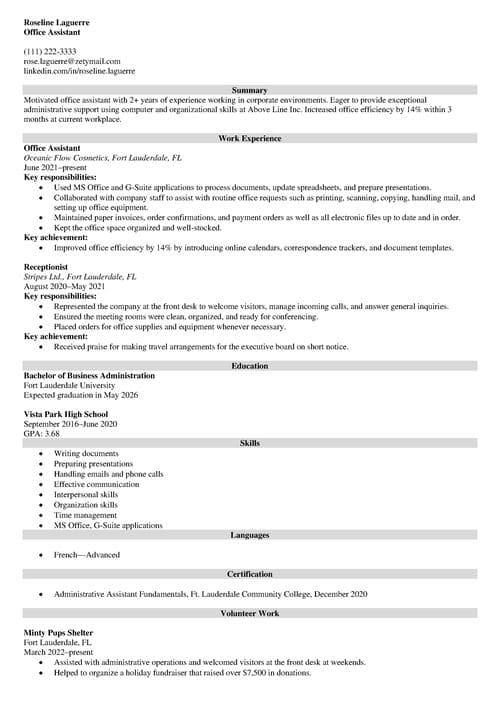 Office Assistant Resume Examples & Templates for 2024