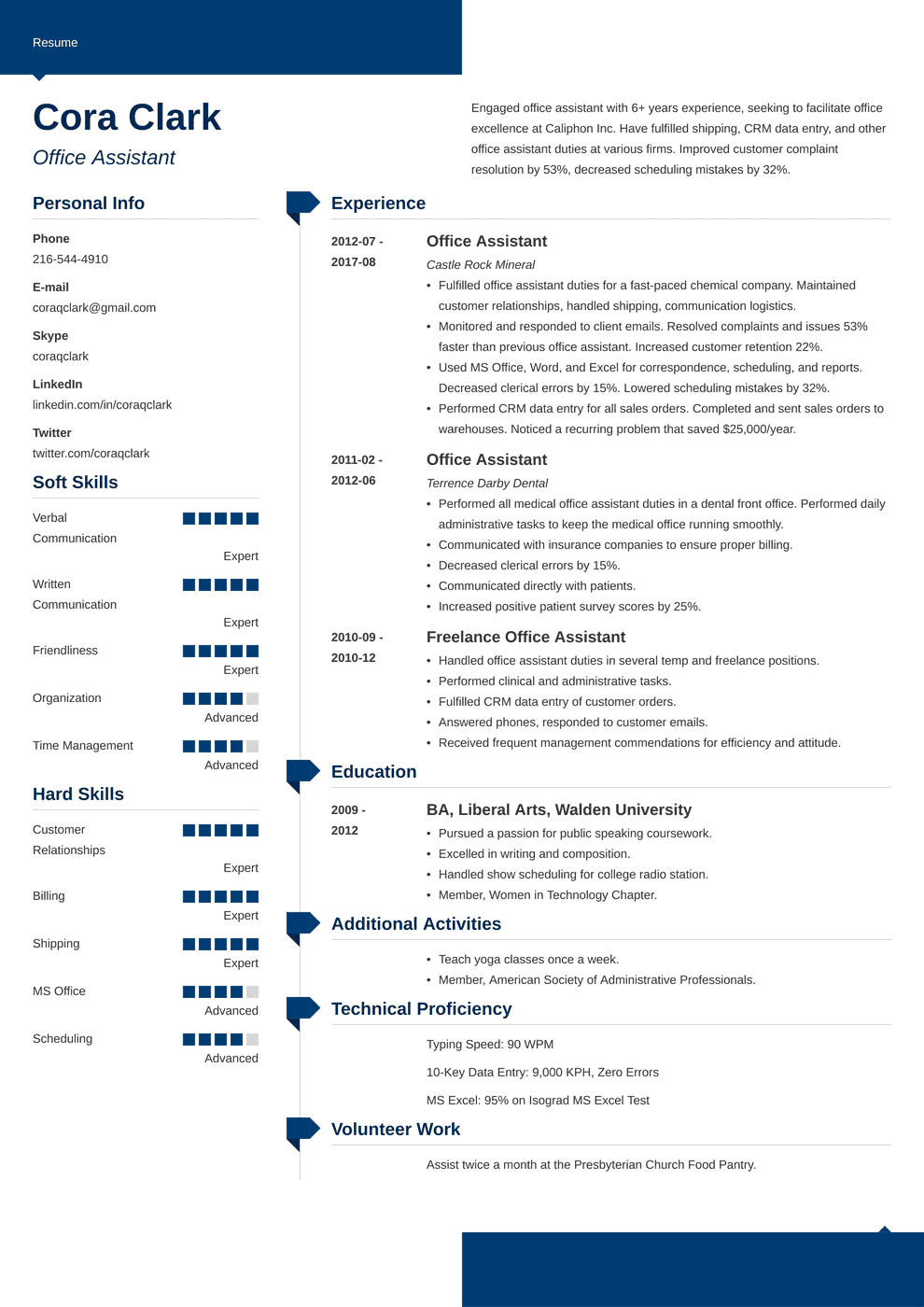 office assistant resume sample